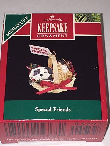 Hallmark 1991 Ornament DOG &amp; CAT - SPECIAL FRIENDS. Puppy &amp; Kitten in a BASKET
