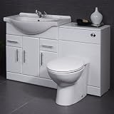 Windsor 75 White Toilet and Basin Vanity Combination Unit