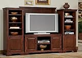 Entertainment Center with Back Panel in Cherry Finish