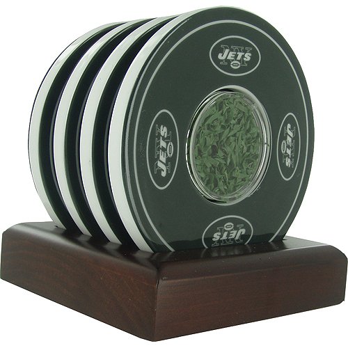 Steiner Sports New York Jets Coasters with New York Jets Logo