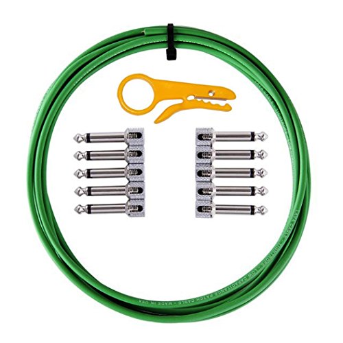 Lava Cable Tightrope Solder-Free Pedal-Board Kit Green Cable / Nickel Connectors