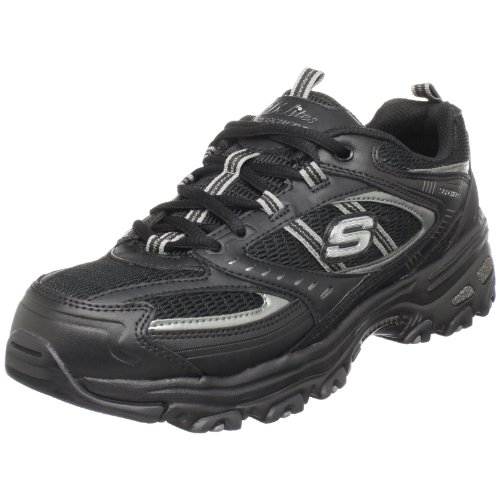 Skechers Women's Starry Sneaker,Black/Silver,8.5 W US