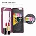 iPhone6 Plus Case , FLOVEME [Hidden Mirror Series] Cards Holder and Kickstand Back Cover for Apple iPhone6 Plus 5.5 inch - Rose Red