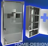 Produkt-Bild: MAXI Erste Hilfe Medizinschrank EDELSTAHL GLAS original ELECSA 1039