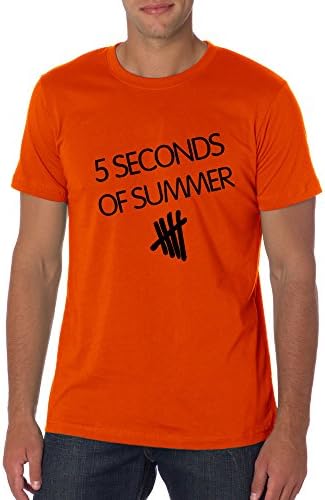 Pizi 5 Seconds of Summer Band Tee For Men Orange S