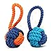 XPangle Dog Ball Toy,Dog Interactive Rope Chew Toys Durable Teeth Cleaning Throw and Tug War Plays for Medium to Large Breeds and Puppies (Blue)