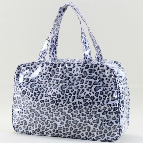 Animal World - Leopard Print Large Cosemetic Bag - Grey