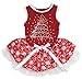 Petitebella Rhinestone Christmas Tree Red Shirt Snowflake Tutu Puppy Dog Dress (Medium)