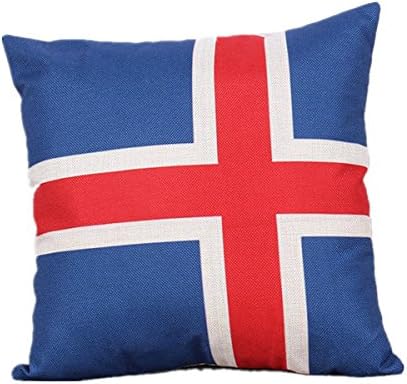 Biodawn Cotton Linen Square Decorative Flag Pillow Case Cushion Cover 45cm x 45cm