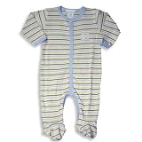 Mish Mish - Newborn Baby Boys Long Striped Sleeved Coverall, Blue, Multi