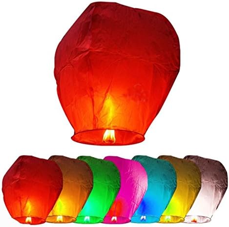 7pcs Chinese Fire Fly Sky Paper Kongming Floating Wishing Lantern Wedding Party