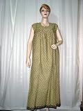 Sleeveless Evening Dress Blond Cotton Caftan Patio Resort Dress Wear L
