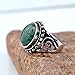YAZILIND Vintage Antique Oval Cut Green Jasper Retro Silver Plated Ring Women