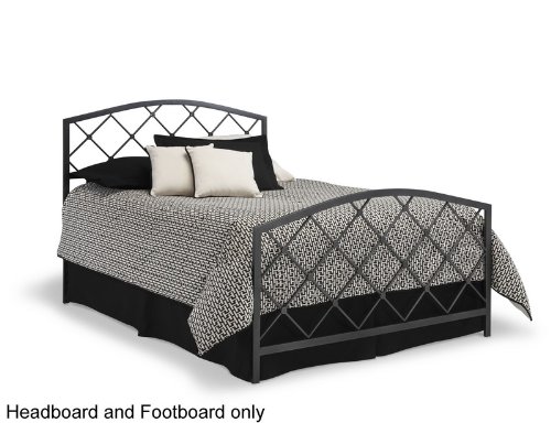 King Size Metal Headboard and Footboard - Landon Contemporary Style in Graphite Finish