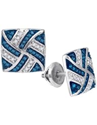 10KT White Gold 0.25 CTW-Diamond Micro-Pave Earring
