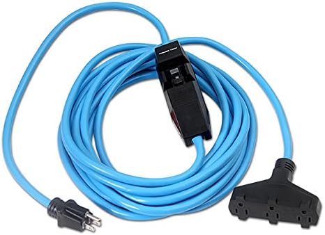 Milspec Direct D18030025 Powertech 3-Way Extension Cord with inline Ground Fault (GFCI) Protection, 12/3 SJTW, Blue, 25-Foot