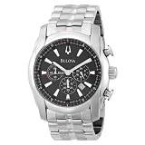 Bulova Men's 96B109 Multi-Function Black Dial Stainless Steel Bracelet Watch
