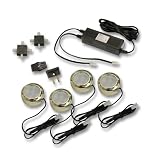 Westek SR120RCS 20-Watt Halogen Low Voltage Under Cabinet Light Kit, 4-Pack, Brass
