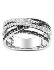 10k White Gold White and Black Accent Diamond Ring (0.59 Cttw, G-H Color, I3 Clarity)