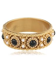 Juicy Couture Jewelry Black Cabochon Bangle Bracelet, 2.5"