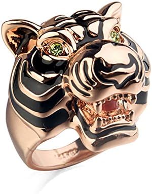 Etrys Big Tiger Head Shape Desgins 18K Rose Gold Plated Fashion Ring New