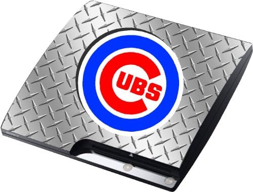 Playstation 3 CHICAGO CUBS PS3 Slim Decal Sticker Skin Diamond Plate Look