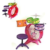 8pc Kids Girls Drum Set Musical Instrument Toy Playset