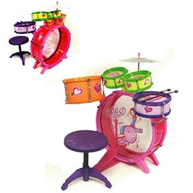 8pc Kids Girls Drum Set Musical Instrument Toy Playset by 