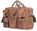 Leaderachi - 100% Pure Genuine Real Vintage Hunter Leather Handmade Unisex Crossover Shoulder Laptop Messenger Briefcase Bag ["ROME" (MUSKAT)] RS.6749.00