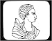 Decorated Mouse Pad with black and white, Europe, woman, Italy, sculpture, profile, face, statue