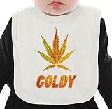 Goldy Marijuana Leaf ネクタイを有する有機ビブ Medium