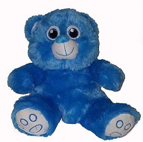 Plush Family's 10 Inch Bright Color Teddy Bear with Great Feeling Fake Fur, (Stuffed Toy) (Blue)