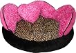 Dog Diva Wild Leopard with fuzzy pink loft Diva dog princess bed