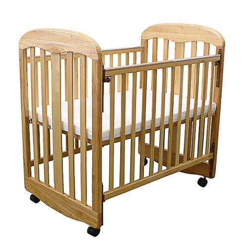 LA Baby Compact Crib with Rocking Cradle Feature, Natural