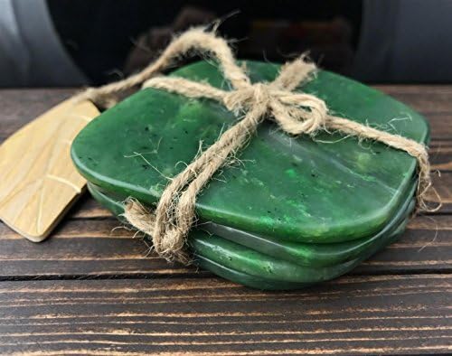 Set of 4 Nephrite Jade Coasters Mined in North America