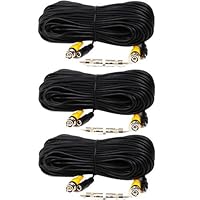 VideoSecu 3 X 100 Feet Video Power CCTV Security Cameras Cable with BNC RCA connectors WG9
