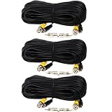 VideoSecu 3 X 100 Feet Video Power CCTV Security Camera Cable with BNC RCA connectors 1QB