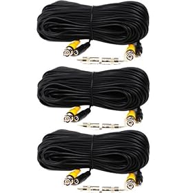 VideoSecu CBV1003 3 Pack 100 Foot Video & Power CCTV Surveillance Camera Cable with BNC RCA connectors 1QB