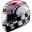 Arai Flag UK RX-Q Road Race Motorcycle Helmet w/ Free B&F Heart Sticker Bundle - Large