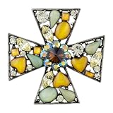 Pugster Vintage Blue Maltese Celtic Cross Brooches And Pins