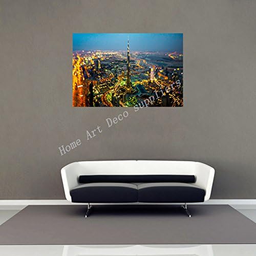 Au reVoir City View Burj Dubai's Iconic Home Decoration Landscape Architecture Landscape Posters 12x20inch Canvas Painting WFJ312