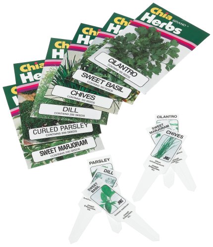 Chia Herb Garden Seeds, 6 Varieties Of Seeds, Basil, Dill, Parsley, Cilantro, Marjoram,... by Dill Seed