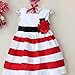 Wexinbuy Kid Girl Wide Stripe Sleeveless Flower High Waist Beach Dress 2-3T