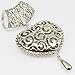 1set Jewelry Scarf Tube Buckle with Antique Hollow Big Heart Pendant Necklace Charm Scarf