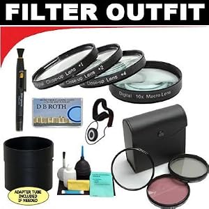 Deluxe 7 Piece Filter Kit Which Includes A +1 +2 +4 +10 Close-Up Macro Filter Set with Pouch +... by
