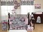 JoJo Designs 9 Piece Baby Girl Crib Bedding Set - Pink, Black and White Funky Zebra Print