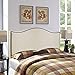 Modway MOD-5206 Curl Linen Fabric Upholstered Queen Headboard with Nailhead Trim and Curved Shape in Ivory