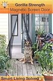 Gorilla Strength Magic Magnetic Screen Door Mesh Hands Free Anti-bug Mosquito Net Curtain Black, 36" X 38" MAX