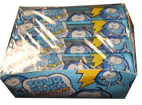 Sour Punch Straws Blue Raspberry by Raspberry Candy