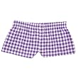 Purple Punch Plaid Check Cotton Girl Boxers Mini Itty Bitty Shorts 1" Inseam, Covered elastic waist, 100% cotton,